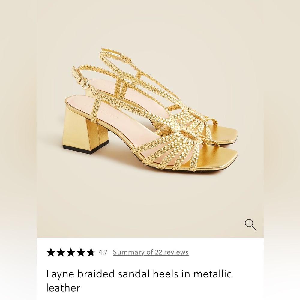 J.crew Layne braided sandal heels in metallic leather